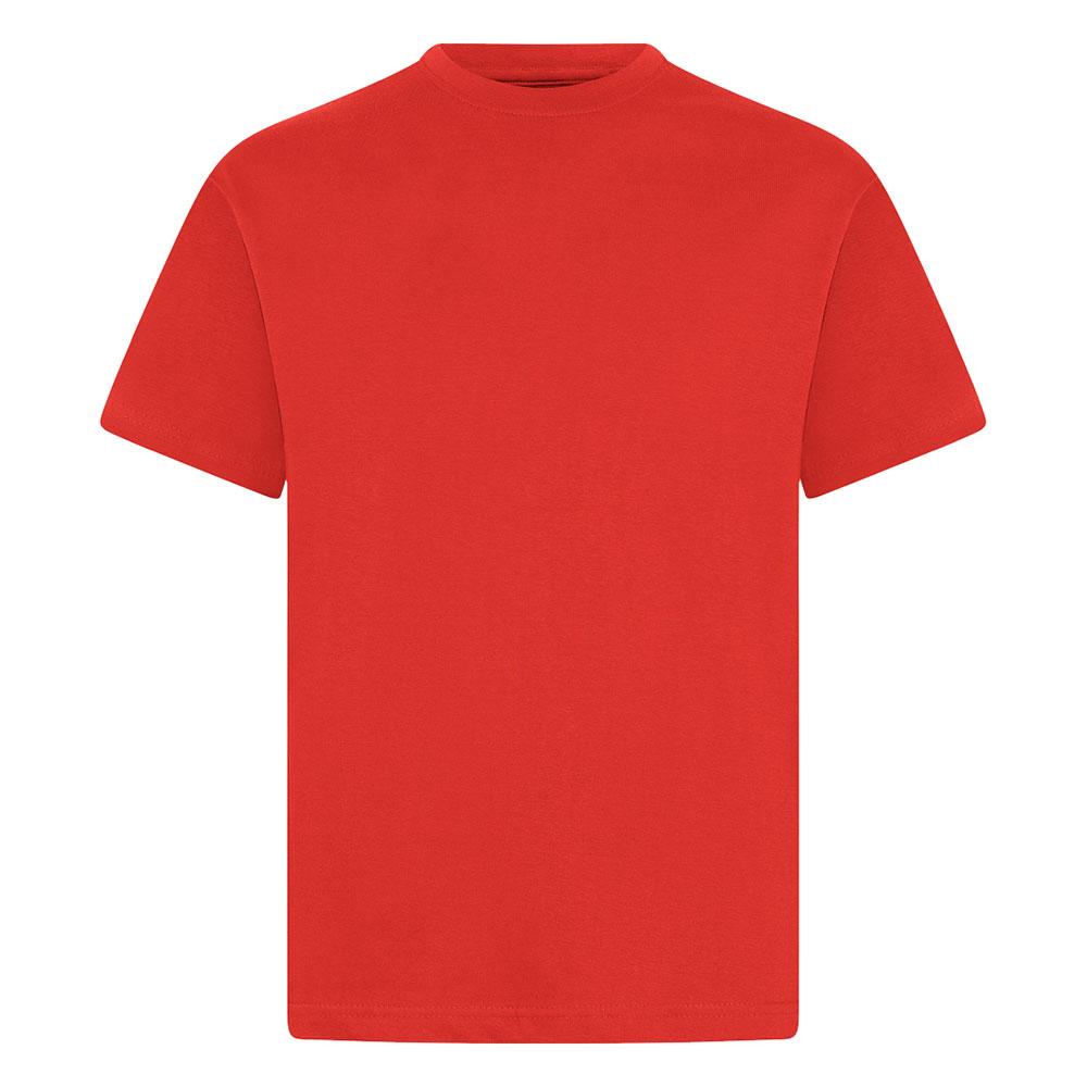 CREW NECK T-SHIRT - RED, PE Polos and T-Shirts, Newbury Park Primary School