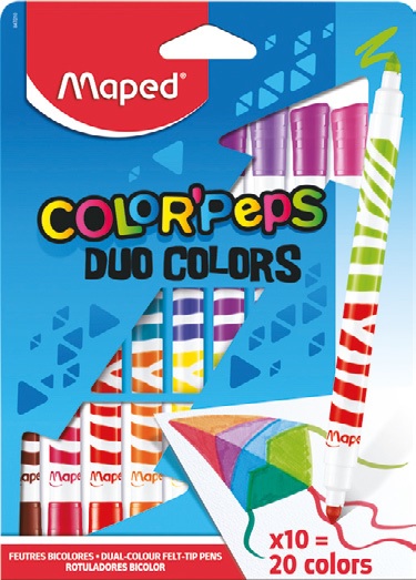 DUEL COLOUR PEPS FELT TIPS, Colouring