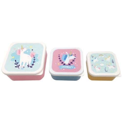 SET OF 3 UNICORN LUNCH BOXES, Bags