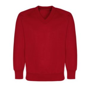 SWEATSHIRT - RED - V-NECK, Jumpers & Cardigans, Newbury Park Primary School