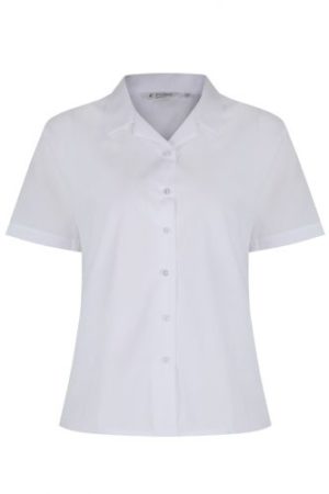 Rever Blouse - White - Short Sleeve (Twin Pack), Girls Blouses, King Solomon, Read Academy, Sir John Heron, St Ursula's Convent, Ursuline Academy Ilford