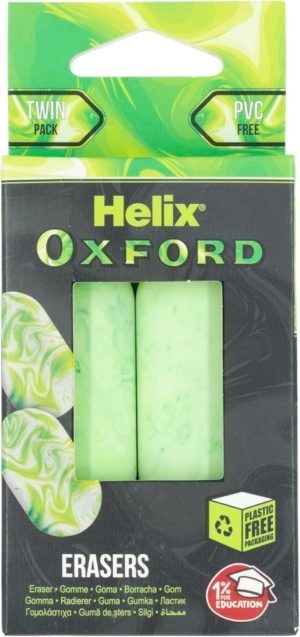 TWIN PACK ERASER – GREEN, Sharpeners & Erasers